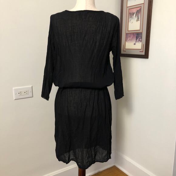 Velvet Graham & Spencer Black Gauze Cotton Dress Swimsuit Cover M USA Langenlook - Picture 5 of 9